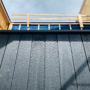 Põletatud accoya fassaad